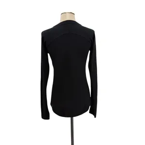 Lululemon Black Knit‎ Crewneck Sweater Raglan Logo Charm Size XS Small thumbnail 7