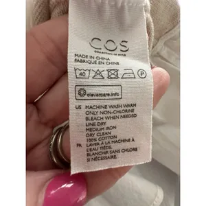 COS Oatmeal Mock Layered Crew Neck Sweater Medium Ruffle‎ Academia Preppy #V12-4 thumbnail 3