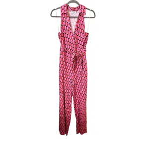 DIANE VON FURSTENBERG X TARGET Patterned Belted Jumpsuit Pink Large thumbnail 3