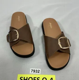 Womans New Ankis Slip On Slides Size 8 Brown Buckle Band Low Heel thumbnail 1