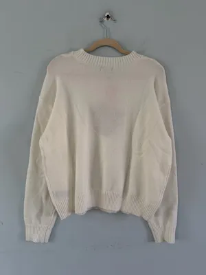 NWT‎ Edikted So Preppy White Crest Logo Cotton Crewneck Sweater thumbnail 4