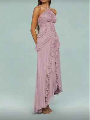 Dusty Pink Ruffle Dress thumbnail 2
