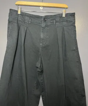 Maeve Anthropologie Pants Womens 12P Gray Wide Leg Crop Chino Pleated Twill thumbnail 1