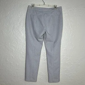 Adrianna Papell Women's Kate Ankle Slim Leg Pants Gray White‎ Geometric Sz 8 thumbnail 2