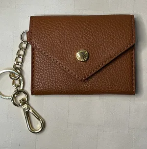 Steve Madden Chestnut Pebbled Envelope Key & Card Holder with Gold Hardware thumbnail 1