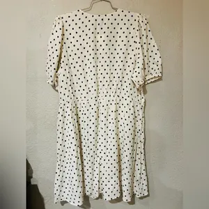 A New Day Black and White Puff Sleeve Mini Wrap Dress 2X thumbnail 13