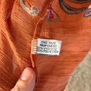 Boho Embroidered Kimono Cardigan Duster Rust Floral Open Front Festival One Size thumbnail 10