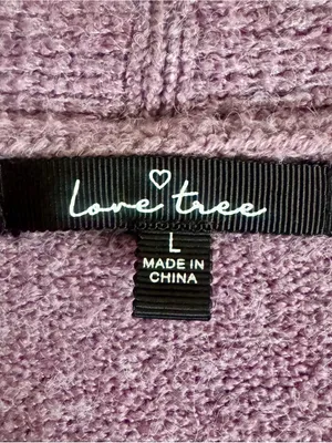 Love Tree Boutique Purple Long Sleeve Cardigan Cropped Sweater Size Large thumbnail 7