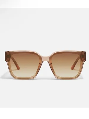NIB Quay unisex Drive In 51mm Square Sunglasses in Crystal oat/sepia thumbnail 5