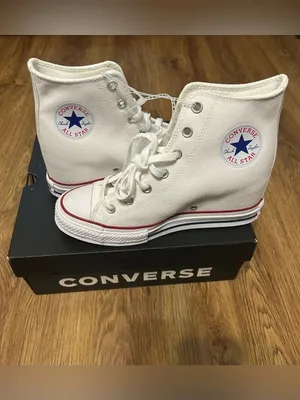 CONVERSE Chuck Taylor all star wedge platform white shoes sneakers sz 9 new thumbnail 9