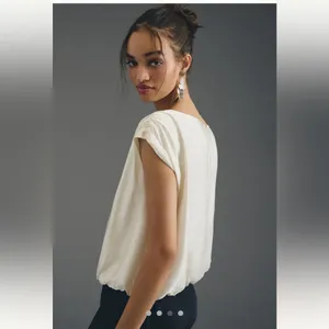 New With Tags By Anthropologie Silky Boatneck Blouse Sz M thumbnail 4