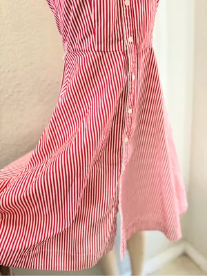 Ralph Lauren Sport red and white striped halter-style sleeveless shirt dress 2 thumbnail 12