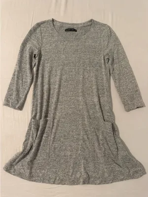 Grey 3/4 sleeve mini dress thumbnail 2