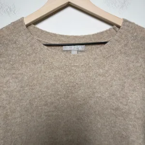 J.Crew Women Wool Alpaca Merino Sweater XS Tan Beige Crewneck Oversized Academia thumbnail 3