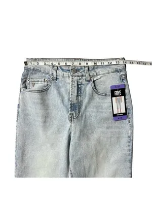 FRYE High Rise Straight Leg Relaxed Fit Cuffed Uncuffed Jean Blue Denim Sz 4/27 thumbnail 7