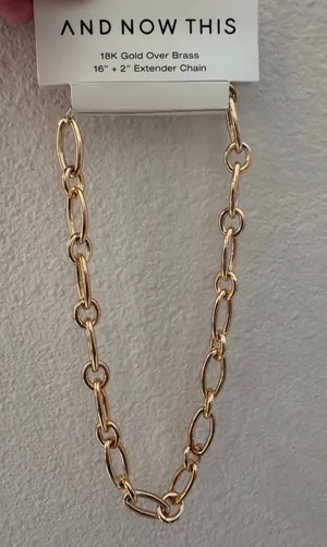 And Now This 18K Gold Plated Cable Chain Necklace 16+2 extender thumbnail 1