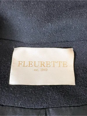 Fleurette Loro Piana 100% Wool Womens Mid Length Pea Coat Black Size 14 USA Made thumbnail 7