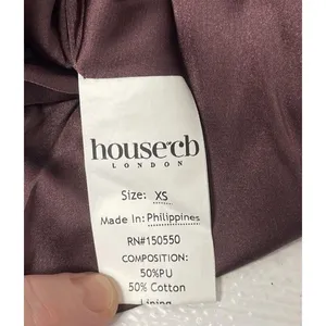 HOUSE OF CB Jalena Wine Jalena Lace-Up Back Faux Leather Cocktail Dress XS NYE thumbnail 6