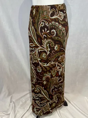 Cato brown paisley print maxi skirt size 14/16W thumbnail 2