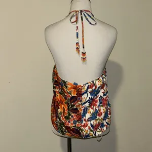 Farm Rio for Anthropologie women’s small floral spliced halter blouse thumbnail 7