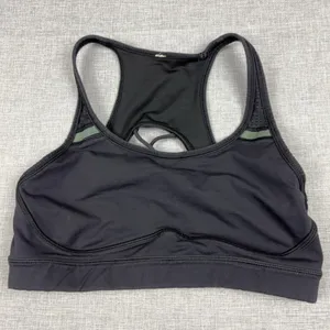 Lululemon Sports Bra Womens 10 Black Lattice Back Racerback Medium Support Yoga thumbnail 1