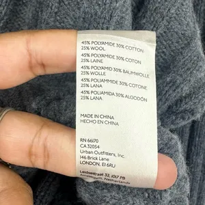 Free People We The Free Gray Rudi Funnel Neck Knit Sweater V Neck Boho Oversized thumbnail 9