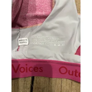 Outdoor Voices Pink Tri Tone Slashback Crop Top Sports Bra Women's Size Small thumbnail 4