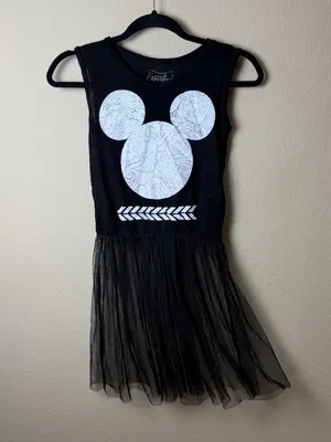 Disney Boutique Black Top Sheer Dress with Mickey Mouse Ears & Sparkle Size XS thumbnail 3