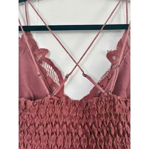Free People FP One Adella Bralette Lace Boho Crop Top Dusty Rose XS thumbnail 2