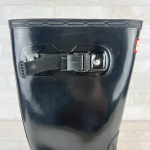 HUNTER Huntress Gloss Tall Rainboots Womens 8 Black Rubber Boots Wellington‎ 39 thumbnail 3