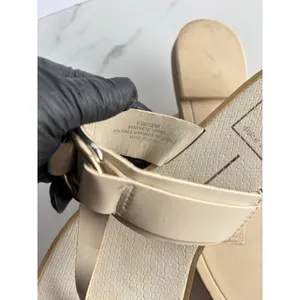 Dolce Vita Ilene Sandals Womens 8.5 Cream Off White Buckle Square Thong Slide thumbnail 7