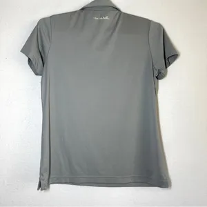Travis Mathew Polo Women's M Gray Silver Polyester Short Sleeve Golf Top thumbnail 2