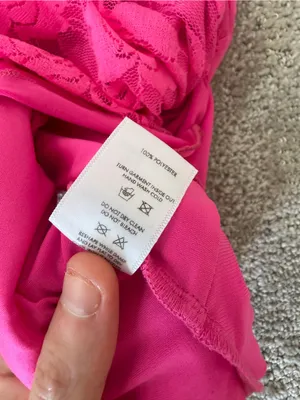 Lucy in the Sky Hot Pink Floral Lace Open Tie Front Crop Top Tank Size Small thumbnail 10
