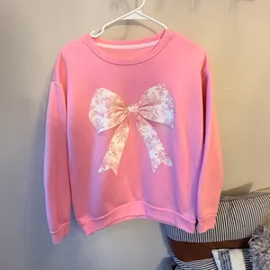 Blush Pink Bow Coquette Sweater Size Small thumbnail 5