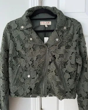 Anthropologie Dolan Lace Moto Jacket, Size M thumbnail 7