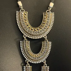 Lucky Brand pave arches leather cord necklace thumbnail 2