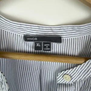 Vince Striped Band Collar Tunic Shirt Size XL Cotton Popover‎ Minimalist Capsule thumbnail 7