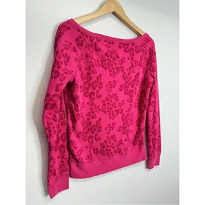 Aeropostale Sweater Womens Medium Leopard‎ Print Pink Pullover Boatneck thumbnail 3