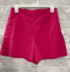 Zara Hot Pink High-Waist Tailored Shorts thumbnail 1