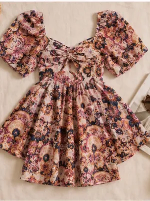 House of Harlow 1960 Pink & Purple Floral Twist-Front Mini Dress thumbnail 5