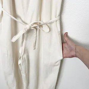[Urban Outfitters] Cream Linen Blend Open Back Sleeveless Palmer Jumpsuit Sz XS thumbnail 11