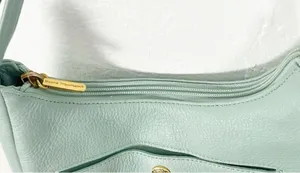 STONE MOUNTAIN Green Soft Leather Adjustable Strap Zipper Closure Shoulder Bag thumbnail 3