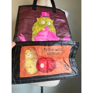 Trader Joe's Reusable Grocery Tote Bag Perky Uni-corny Whimsical Graphic Shopper thumbnail 2