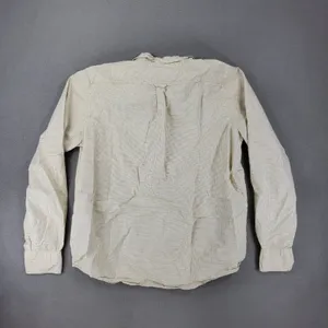 Abercrombie & Fitch Button Down Shirt Women M Tan Micro Check Long Sleeve Cotton thumbnail 3