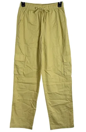 H/G Casual Light Cotton Cargo Utility Pants Lightweight Yellow/Mustard size S thumbnail 1