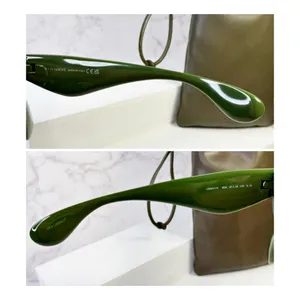 LOEWE Inflated Cat Eye Sunglasses in Green Acetate with Leather Case thumbnail 7