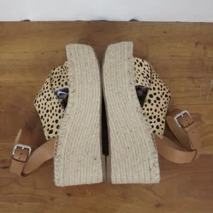 Leopard Print Hair on Hide Platform Espadrille Sandals Size 9.5 thumbnail 4