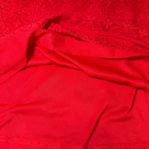 Entro Womens SIze Large Red Lace Tank Top Embroidered Floral Neck Keyhole Boho thumbnail 11