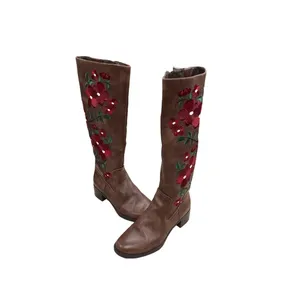 Francesca's High Boots with Floral Design size 7.5 SKU 620 thumbnail 2