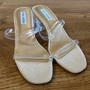 Steve Madden | Nude & Clear Chunky Heels thumbnail 1